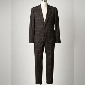 Ashley Stewart Dark Brown Plaid Suit